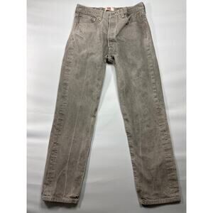 Levi's 501 Men's Straight Leg Button Fly Gray Denim Jeans - Size 34x34 (32x30)